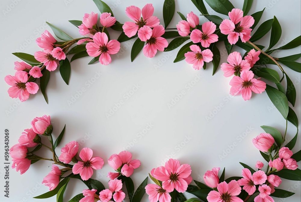 Fototapeta premium A white paper with flowers in background