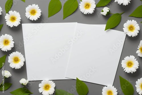 A white paper with flowers in background © Diego