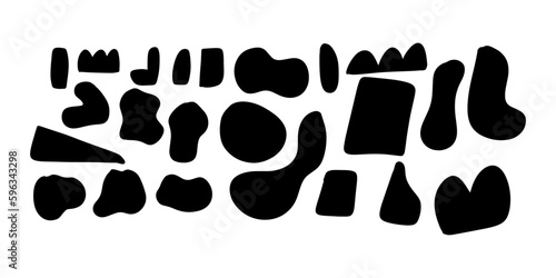 Hand drawn abstract objects. Organic Shapes design for cover, banner, social post and stories, print, wallpaper. Vector illustration