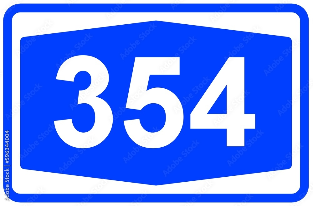 Illustration eines Autobahnschildes der Autobahn 354 in Deutschland	