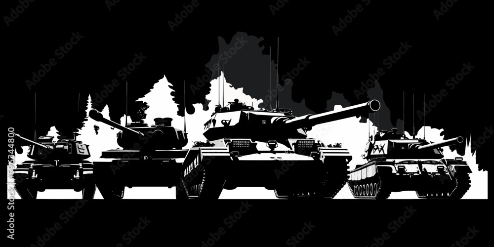 tank of war silhouettes vector white backgroud tank of war silhouettes vector white backgroud