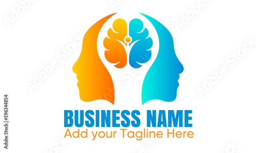 Modern Symbolic Mental Health Psychologist Psychiatrist Therapist Counselor Business Logo Design Template Vector