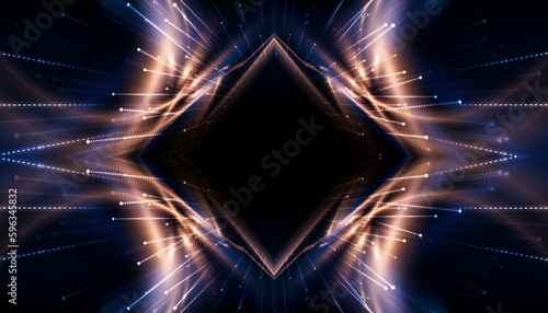 Dark blue neon light with r...