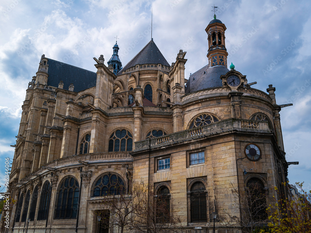 The Church of St. Eustache, the Flamboyant Gothic style, built in 1532 and 1632, in Paris, France