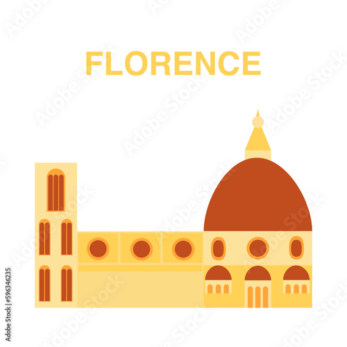 Stock vector illustration Florence Tuscany Italy