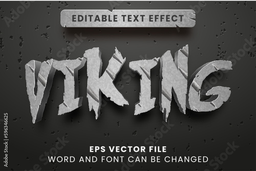 3d viking metal nordic style vector text effect