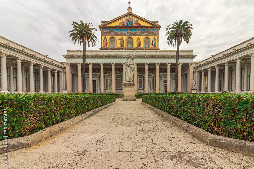 The papal basilica of St. Paul Outside the Walls. Rome, Italy