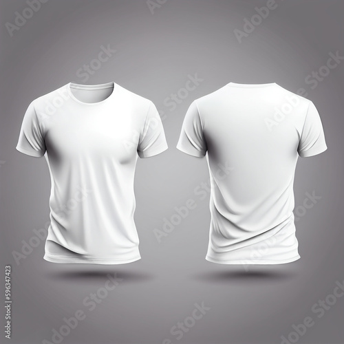 Blank white t-shirt for your design mockup for print, isolated on grey background.