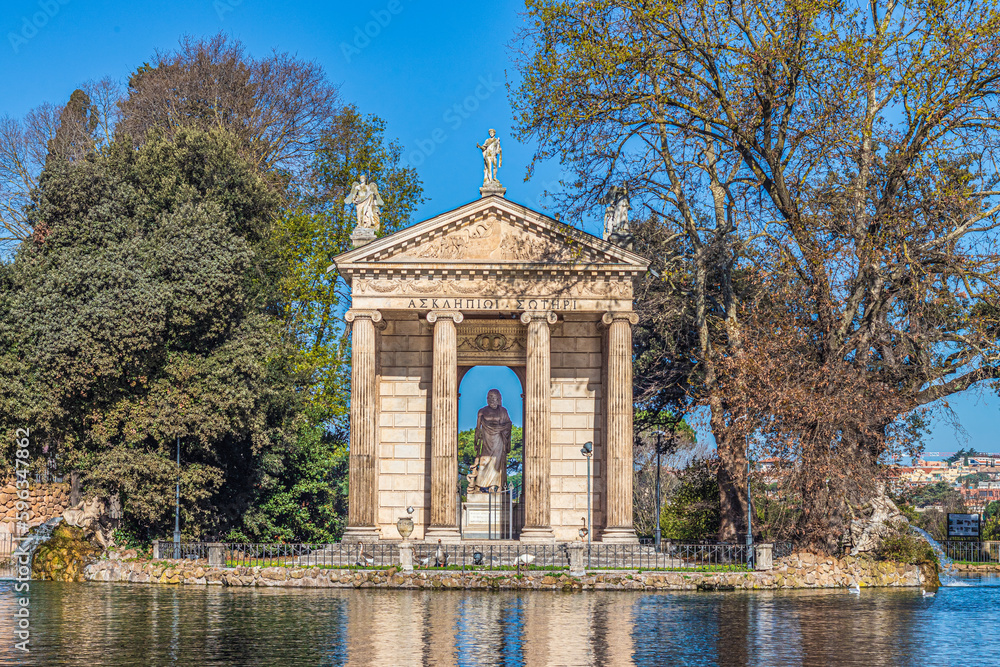 Temple of Aesculapius in the gardens of the Villa Borghese. Rome, Italy Temple of Aesculapius in the gardens of the Villa Borghese. Rome, Italy