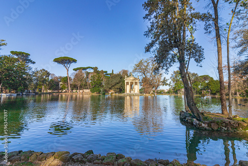 Temple of Aesculapius in the gardens of the Villa Borghese. Rome, Italy © murasal