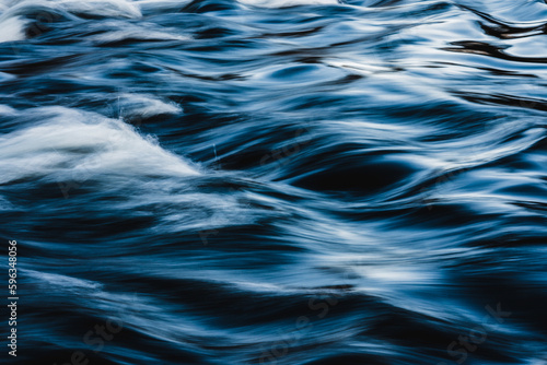 Flowing clear water in motion