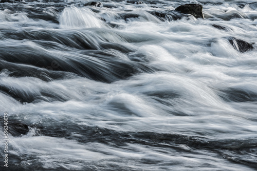 Smooth flow of fast rushing water