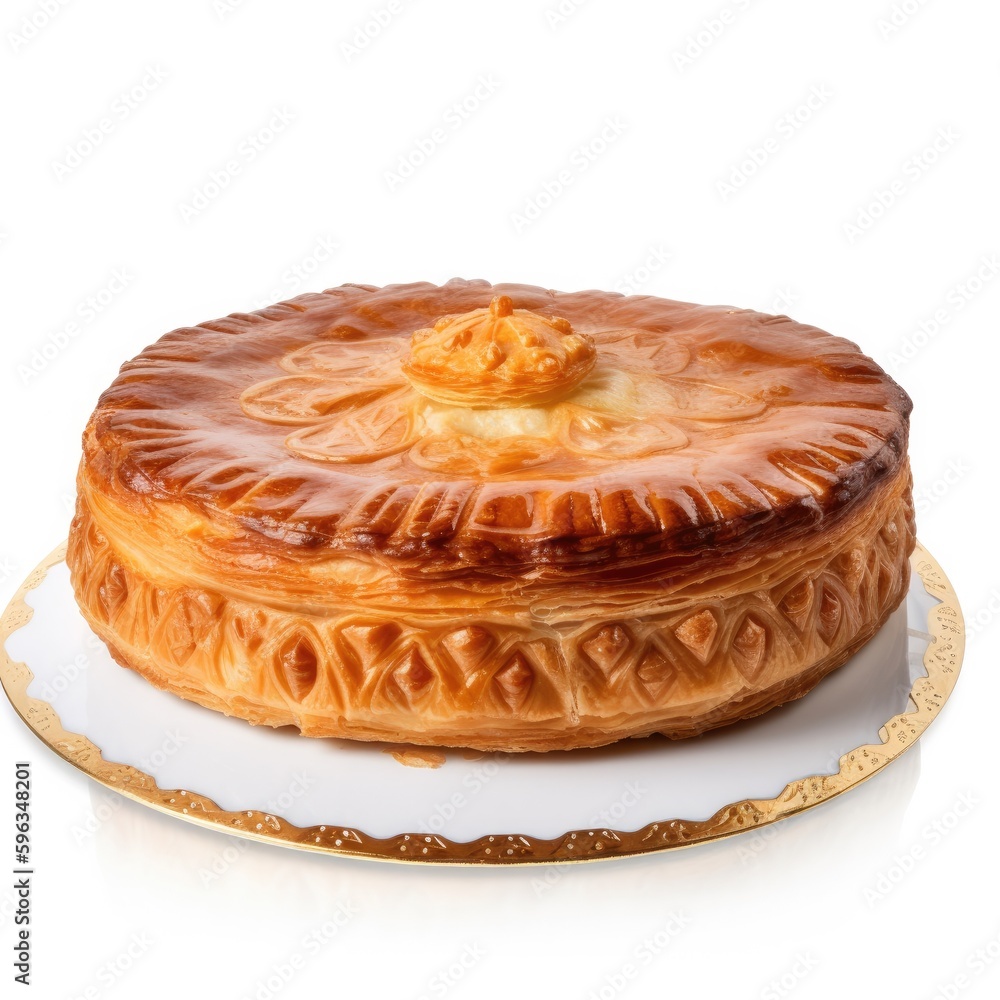 Galette des Rois Isolated on White. Generative AI