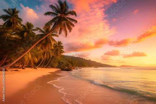 sunset on the beach © Youri