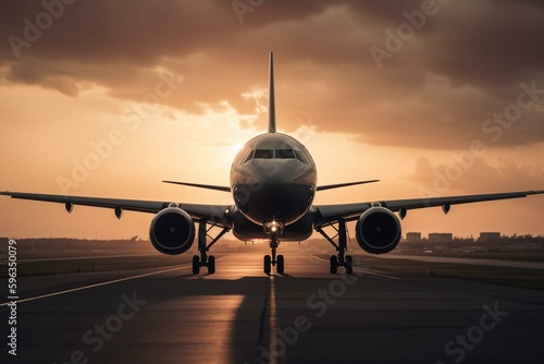 Airplane arriving in Orlando, FL. Generative AI