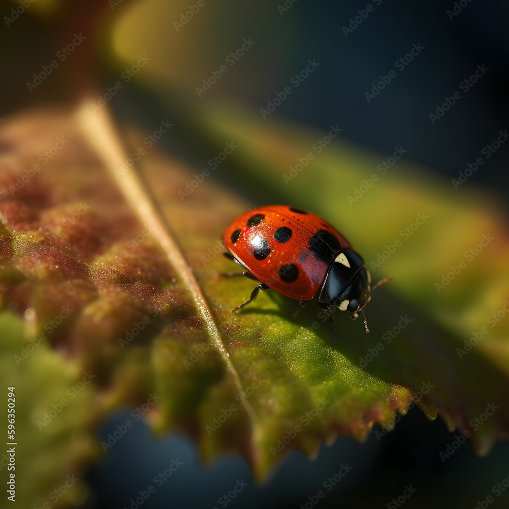 Obraz premium ladybug on a leaf