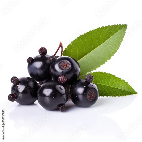 Chokeberry fruit isolated on white background.
