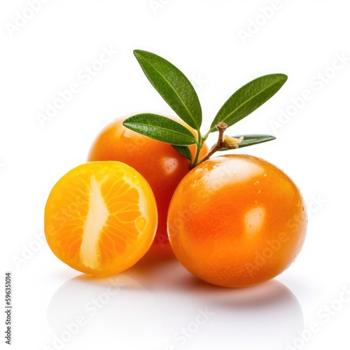 Kumquat fruit isolated on white background.