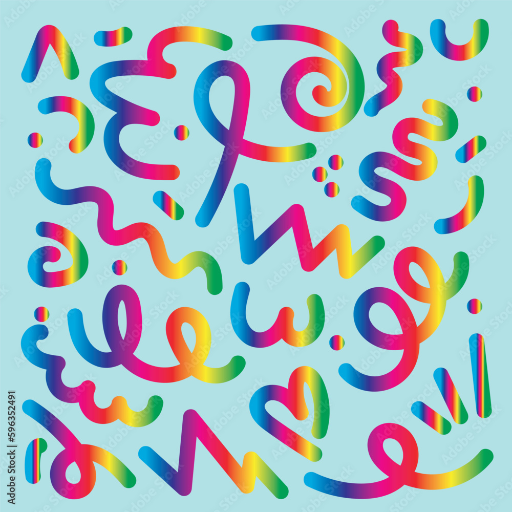 background set of hand drawn lines rainbow pattern background set of hand drawn lines rainbow pattern