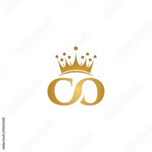 CO logo monogram emblem style with crown shape design template