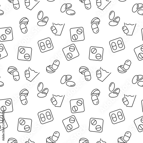 Meds Seamless Pattern for Printing and Wrapping