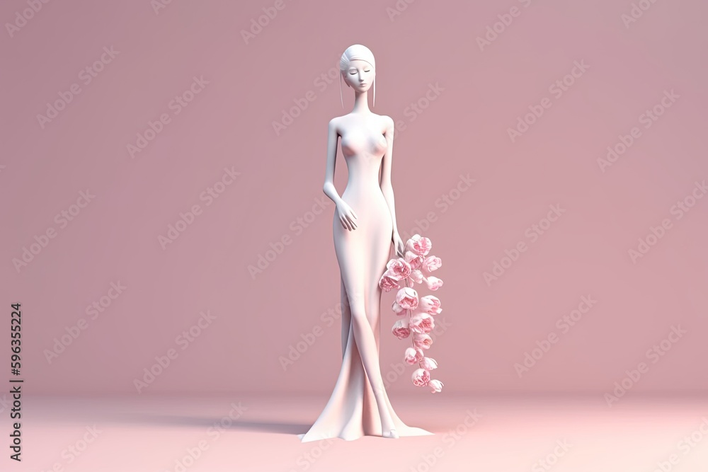 Modern simple art wedding invitation card. Bride in wedding beautiful dress. Save the Date invitation. Pastel colors. Flyer for wedding salon. AI generative Modern simple art wedding invitation card. Bride in wedding beautiful dress. Save the Date invitation. Pastel colors. Flyer for wedding salon. AI generative