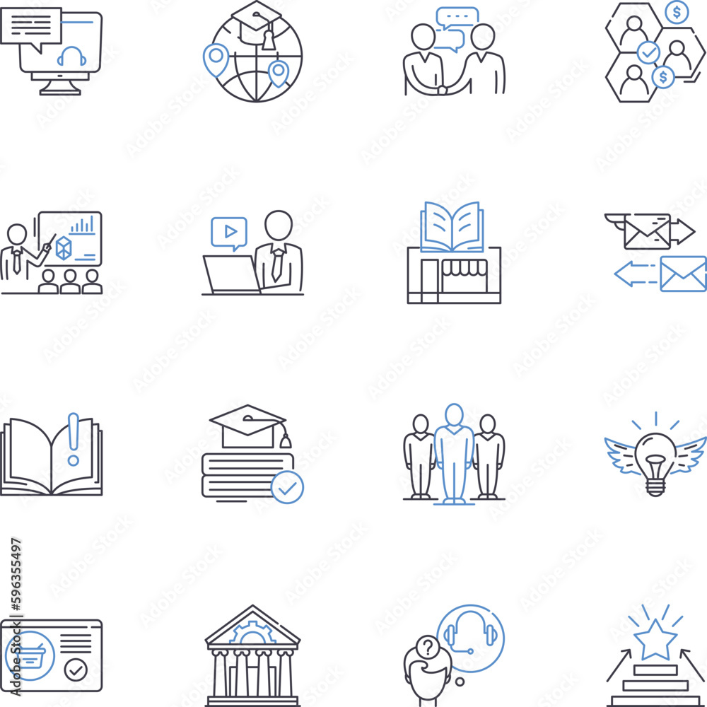 Learning finance line icons collection. Investing, Budgeting, Loans, Credit, Savings, Debt, Stocks vector and linear illustration. Bonds,Insurance,Interest outline signs set Generative AI Learning finance line icons collection. Investing, Budgeting, Loans, Credit, Savings, Debt, Stocks vector and linear illustration. Bonds,Insurance,Interest outline signs set Generative AI