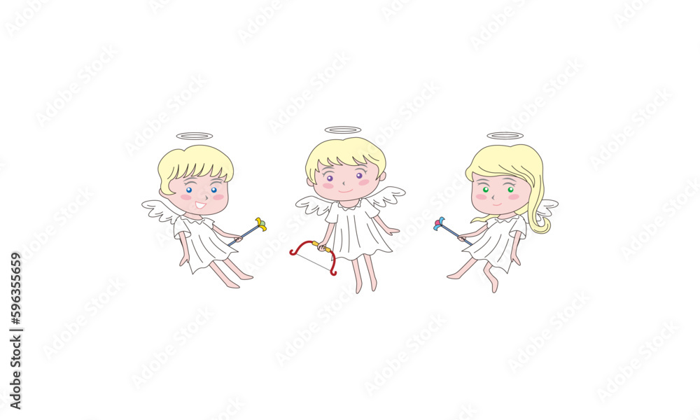 3人のかわいい天使のイラスト 3人のかわいい天使のイラスト