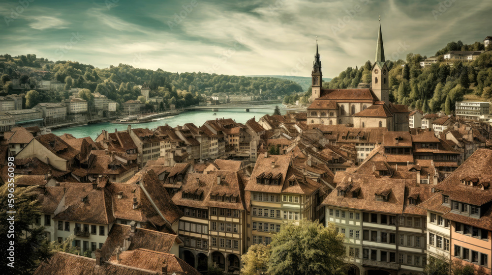 Bern. Breathtaking travel destination place. Generative AI Bern. Breathtaking travel destination place. Generative AI