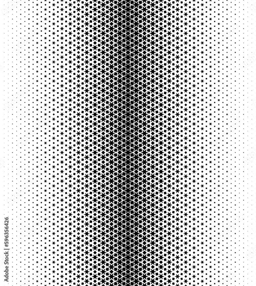Geometric pattern of black figures on a white background.Seamless in one direction. Geometric pattern of black figures on a white background.Seamless in one direction.