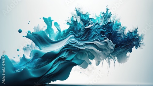 abstract and modern wavy flow wallpaper with liquid splatter generative ai