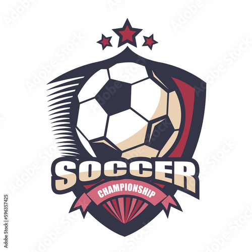 Illustration of modern soccer logo.It s for attack concept