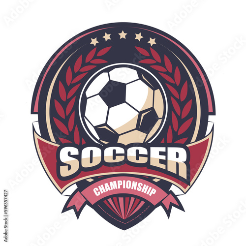 Illustration of modern soccer logo.It's for champion concept