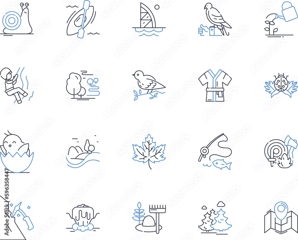 Fototapeta premium Historical city tour line icons collection. Heritage, Architecture, Landmarks, Culture, Tradition, Monuments, Antiquity vector and linear illustration. Ruins,Historical,Relics outline Generative AI