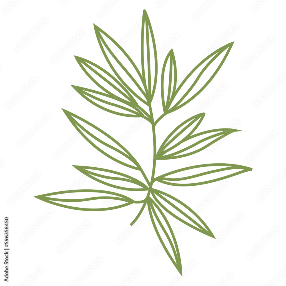 Olive branch. Simple icon in doodle style for your design. Vector illustration