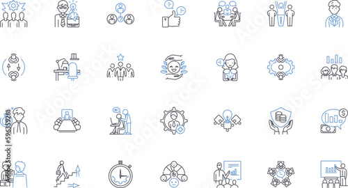 Controller line icons collection. Button, Joystick, D-pad, Analog, Trigger, Wireless, Vibration vector and linear illustration. Motion,Input,Response outline signs set Generative AI photo