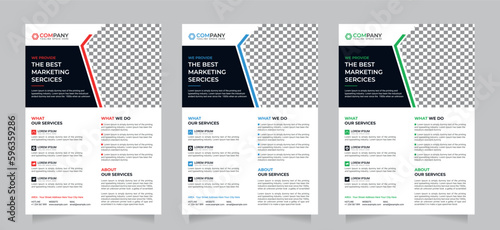 Creative and modern colorful business flyer print ready design a4 template.