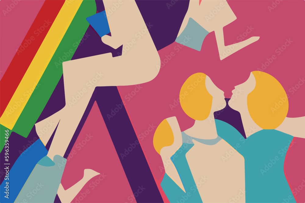 A dynamic and colorful abstract representation of LGBT pride and solidarity A dynamic and colorful abstract representation of LGBT pride and solidarity