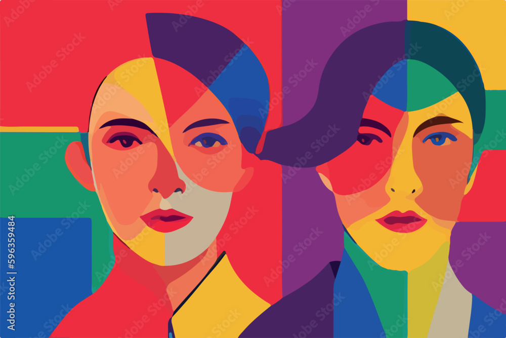 Abstract image with bold colors and shapes, symbolizing LGBT pride and unity Abstract image with bold colors and shapes, symbolizing LGBT pride and unity