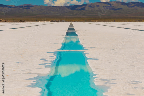 Pools for the extraction of lithium in Salinas Grandes, Jujuy, Argentina photo