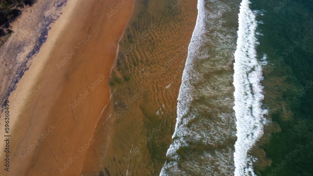 drone view of beautiful sea beach in India asia arial view of beautiful golden beach