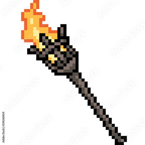 pixel art torch fire burn