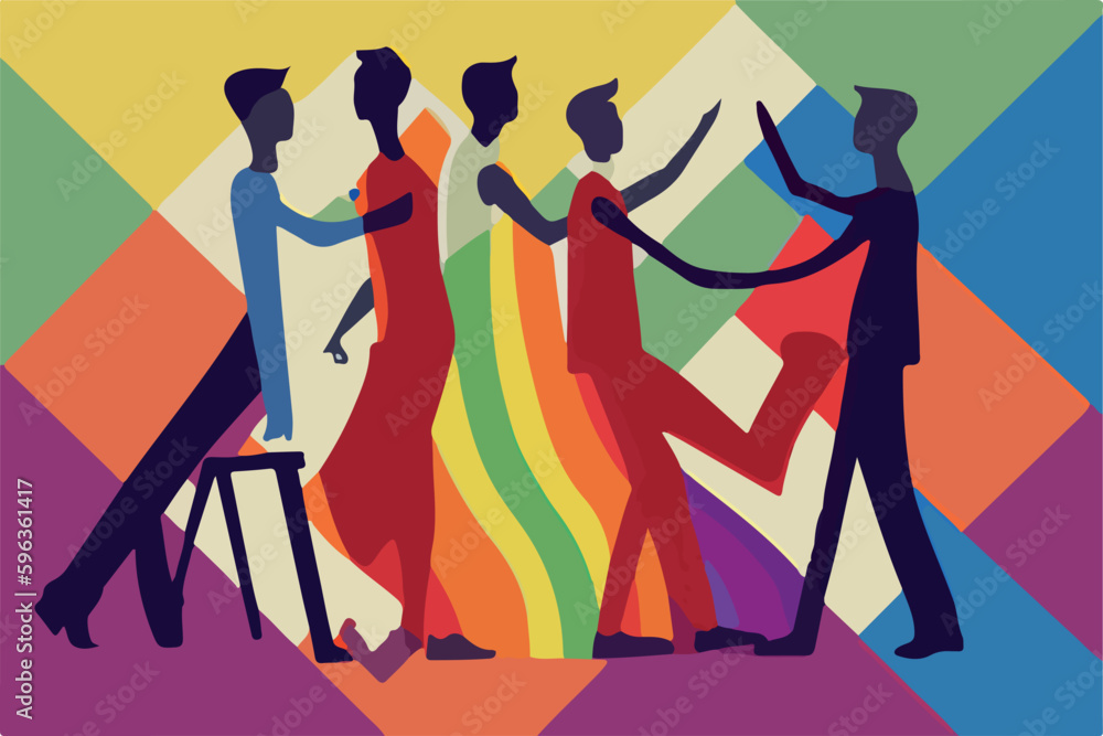 Abstract and striking representation of LGBT individuals, emphasizing the power of unity and love Abstract and striking representation of LGBT individuals, emphasizing the power of unity and love