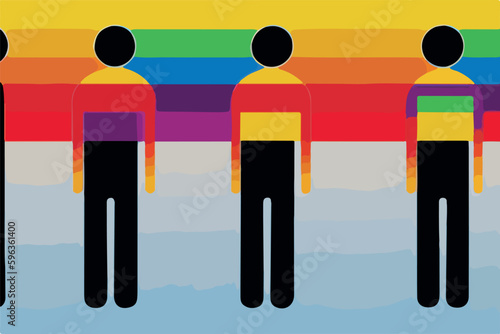 Artistic representation of LGBT people, highlighting their strength and resilience