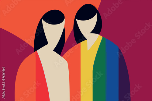Expressive and colorful image featuring LGBT people in a nurturing and inclusive environment