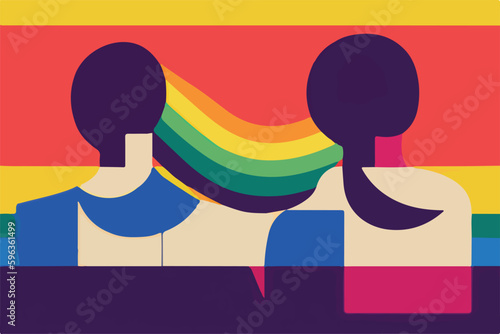 Dynamic and colorful image featuring LGBT people in a supportive and inclusive environment