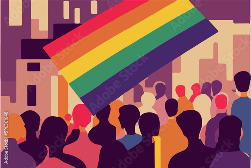 Bold vector representation of LGBT people, capturing solidarity and resilience