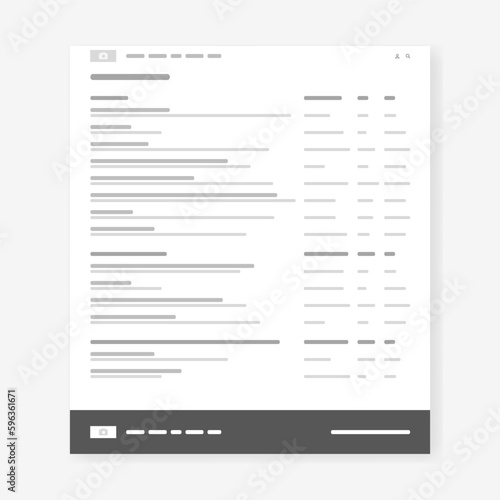 Forum Site Wireframe, Webpage prototype Vector Illustration.