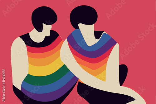 Striking illustration of LGBT people, highlighting solidarity and beauty