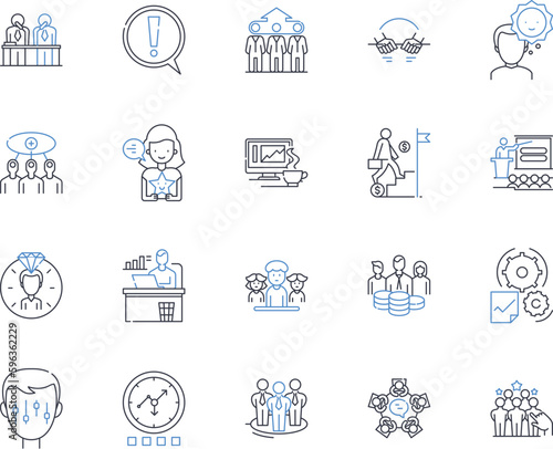Executive direction line icons collection. Leadership, Strategy, Vision, Management, Direction, Guidance, Decision-making vector and linear illustration. Planning,Authority,Influence Generative AI